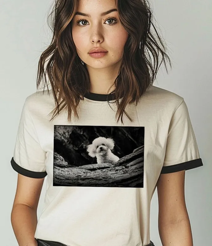 Ivory Dog & Well Unisex Ringer Graphic Tee made by Unique Vintage