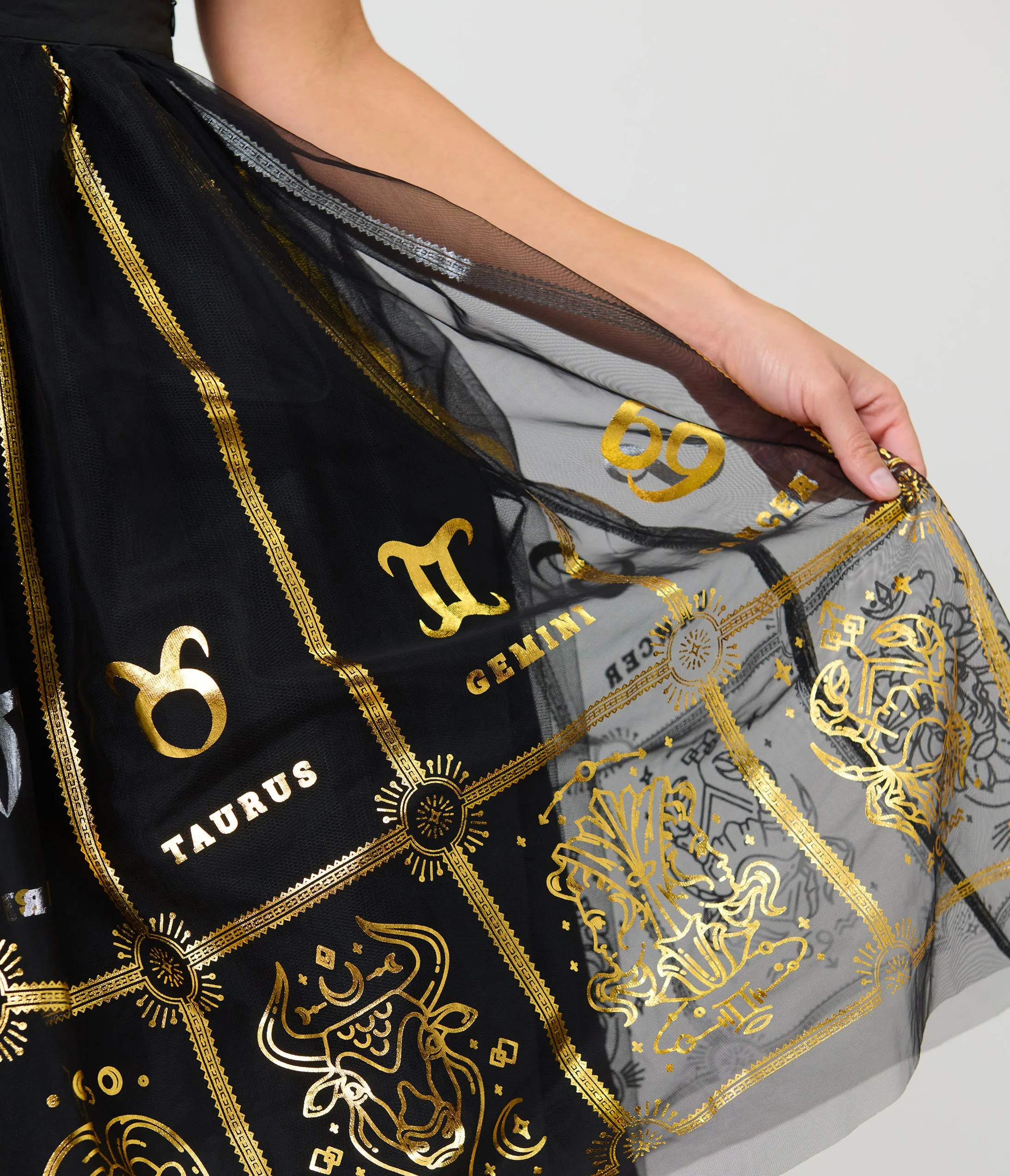 Unique Vintage Black & Gold Zodiac Ballerina Skirt sold by Unique Vintage product image thumbnail 4