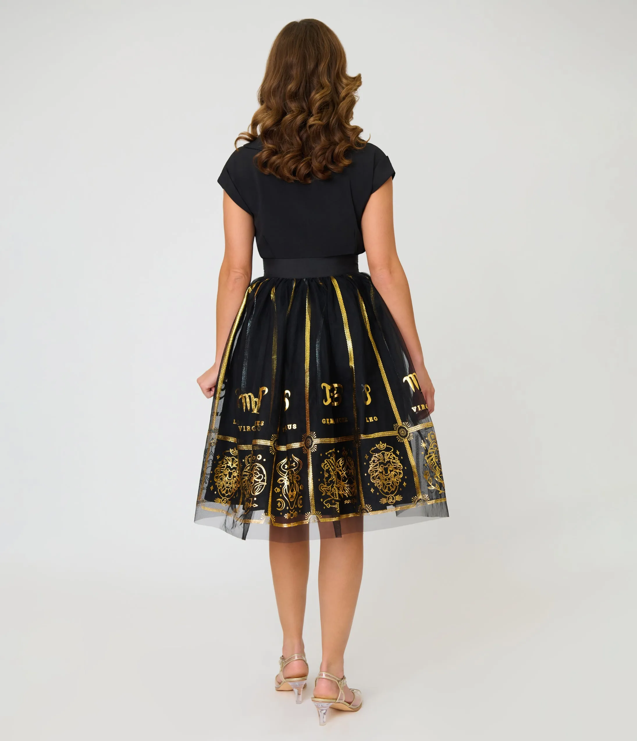 Unique Vintage Black & Gold Zodiac Ballerina Skirt sold by Unique Vintage product image thumbnail 3