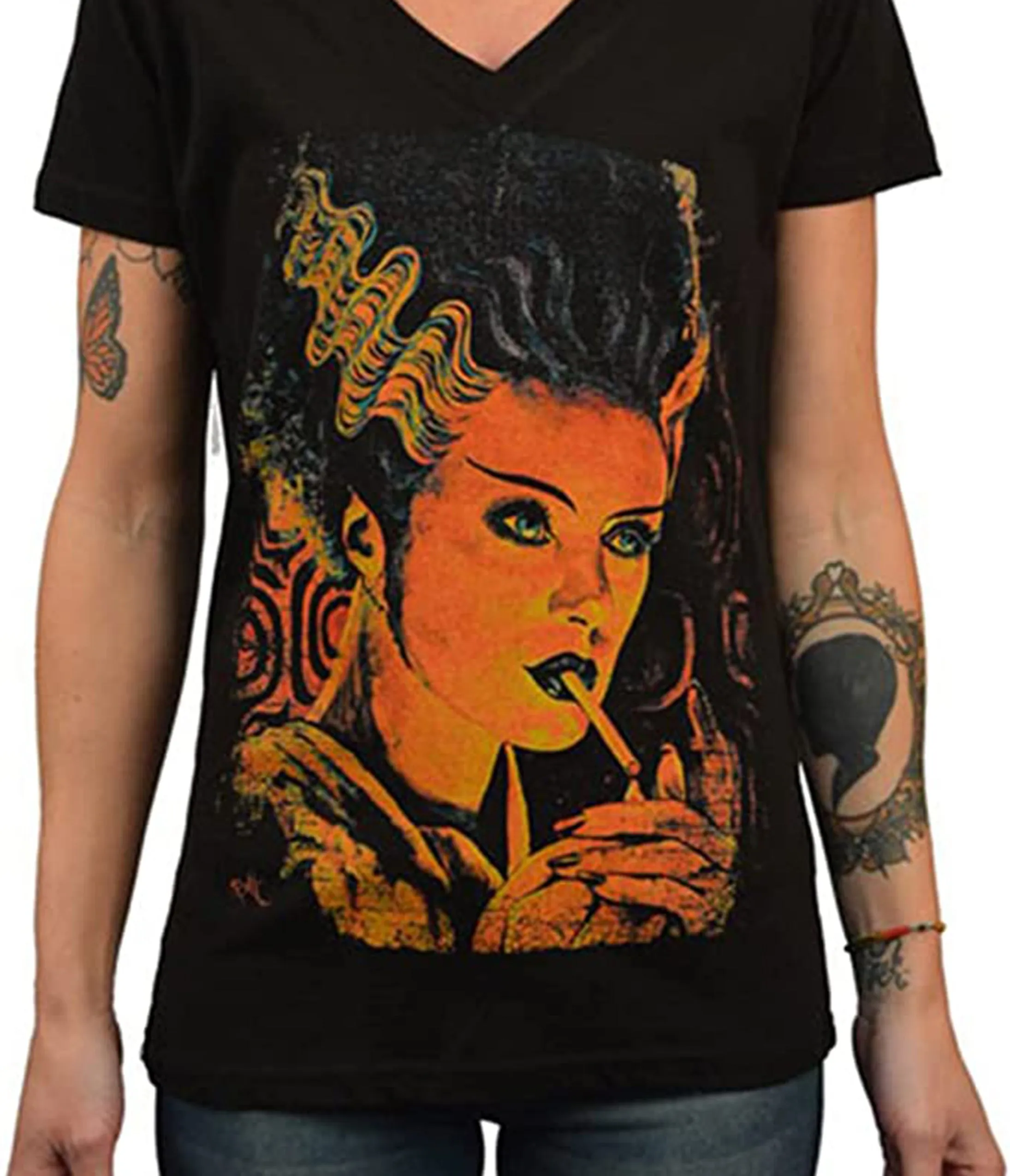 Monster Love The Bride Women's V-neck Graphic Tee sold by Unique Vintage product image thumbnail 2