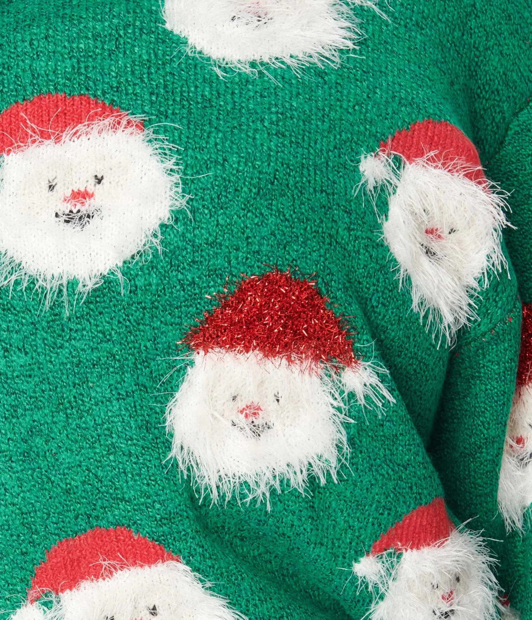 Green Fuzzy Santa Claus Sweater sold by Unique Vintage product image thumbnail 2