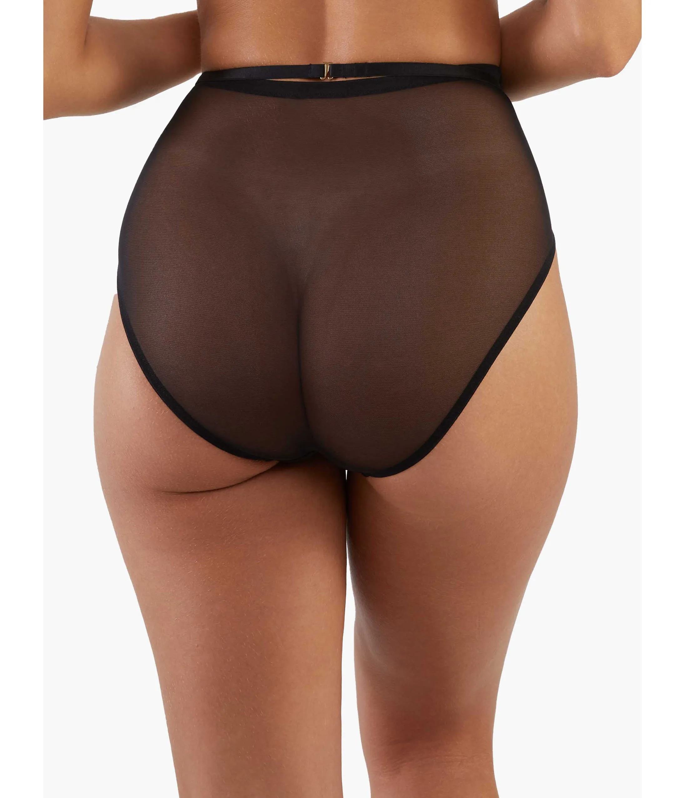 Sheer Black Mesh Crossover High Waist Brief sold by Unique Vintage product image thumbnail 2