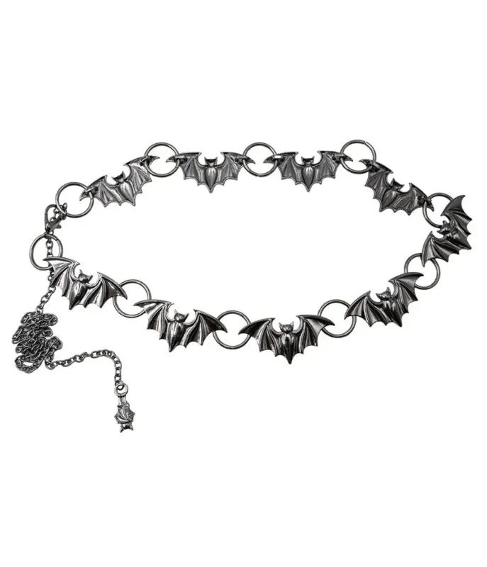 Black Bat Chain Link Belt made by Unique Vintage