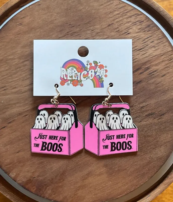 Pink Ghosts Statement Earrings made by Unique Vintage