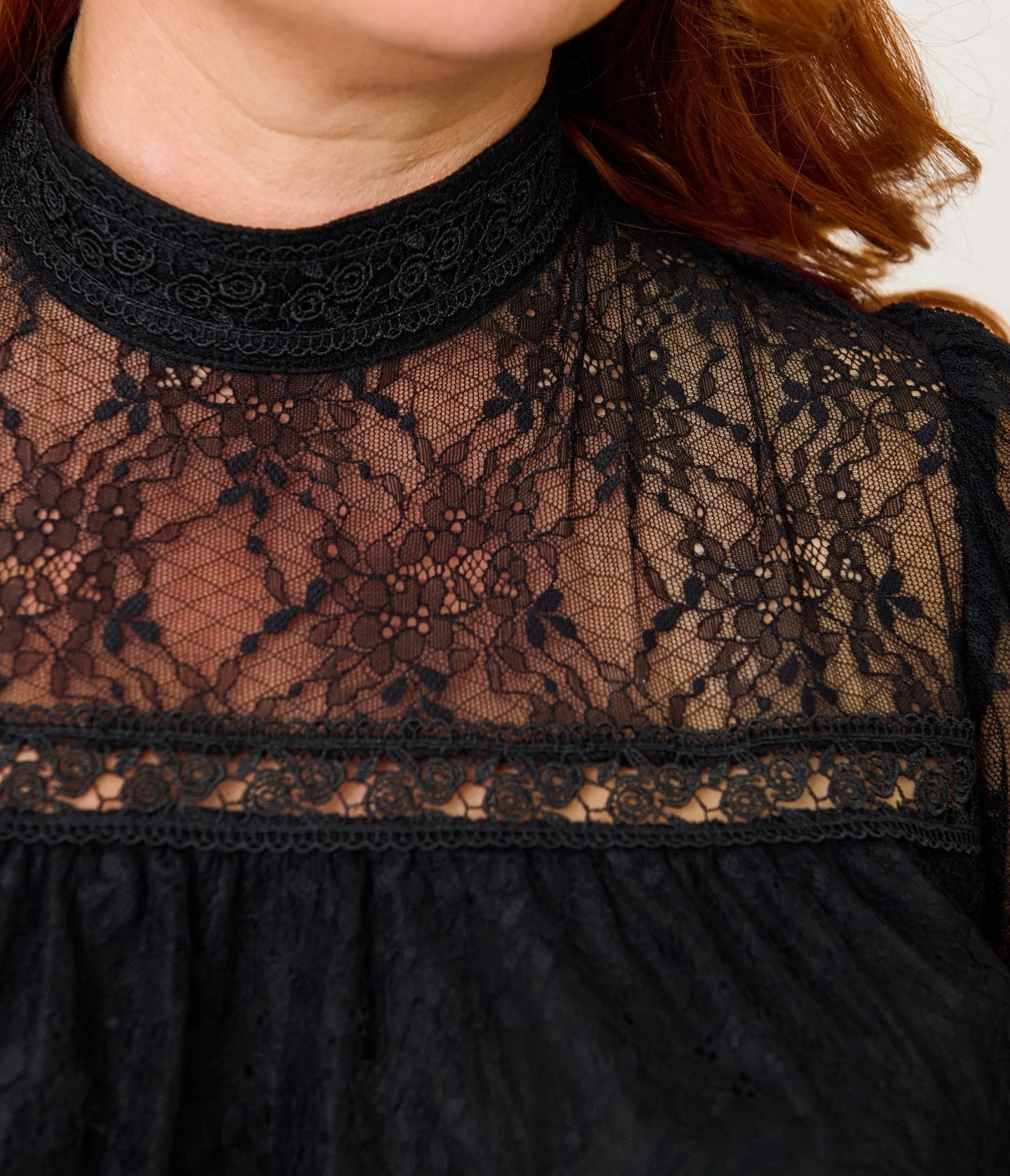 Unique Vintage Plus Size Black Lace Smocked Blouse sold by Unique Vintage product image thumbnail 4