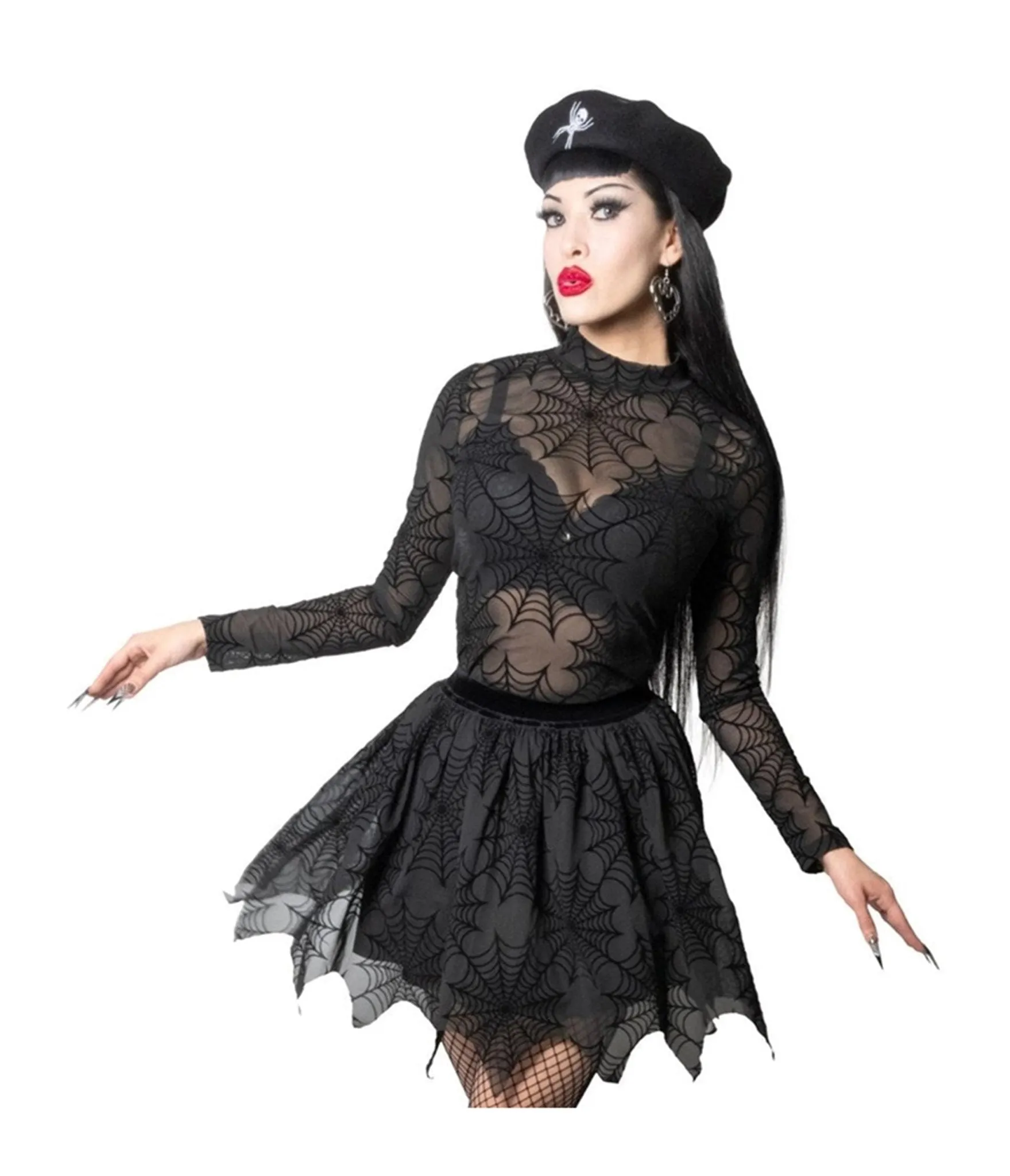 Black Spiderweb Mesh Top sold by Unique Vintage product image thumbnail 3