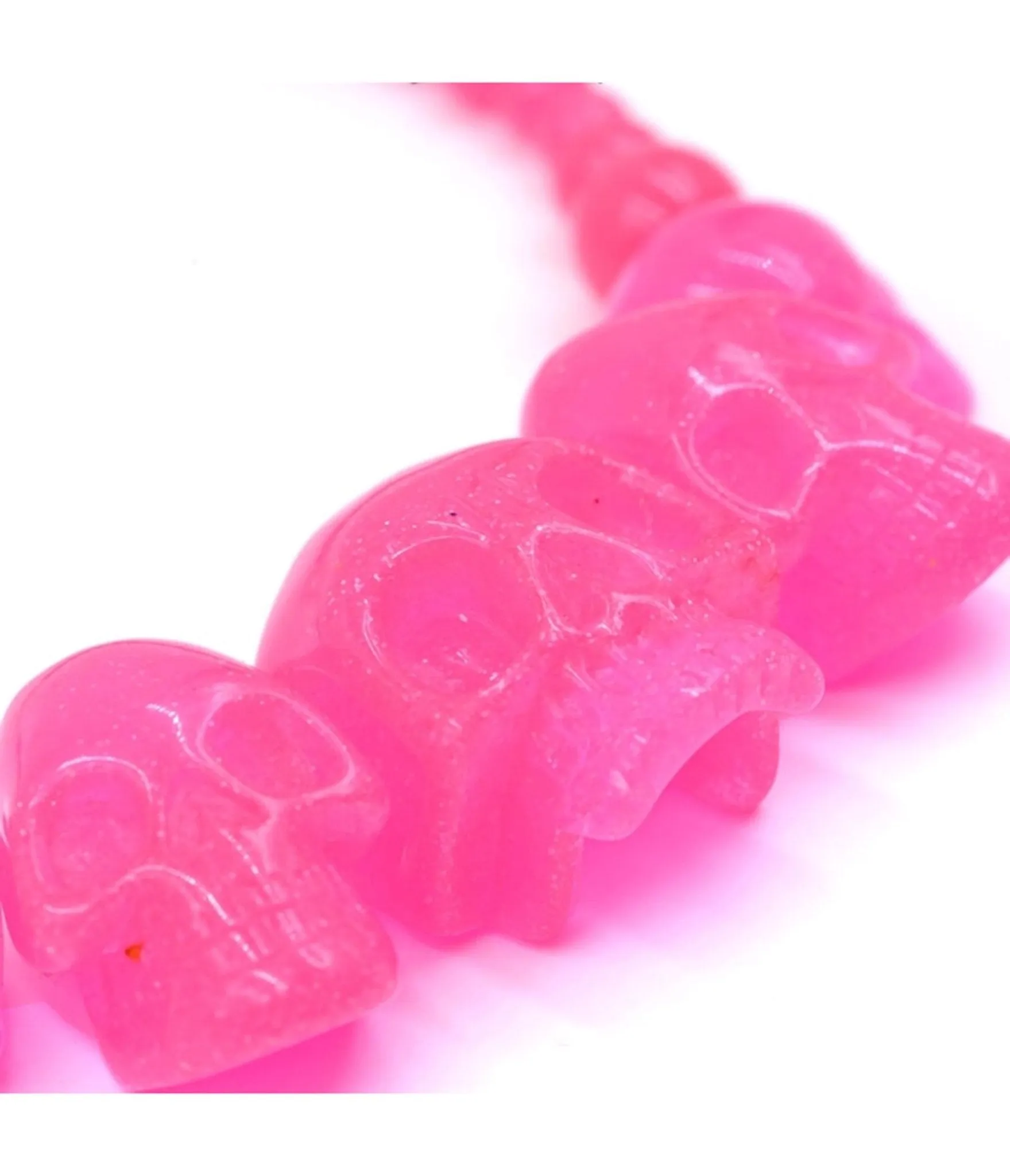 Pink Multi Skull Beaded Necklace sold by Unique Vintage product image thumbnail 2