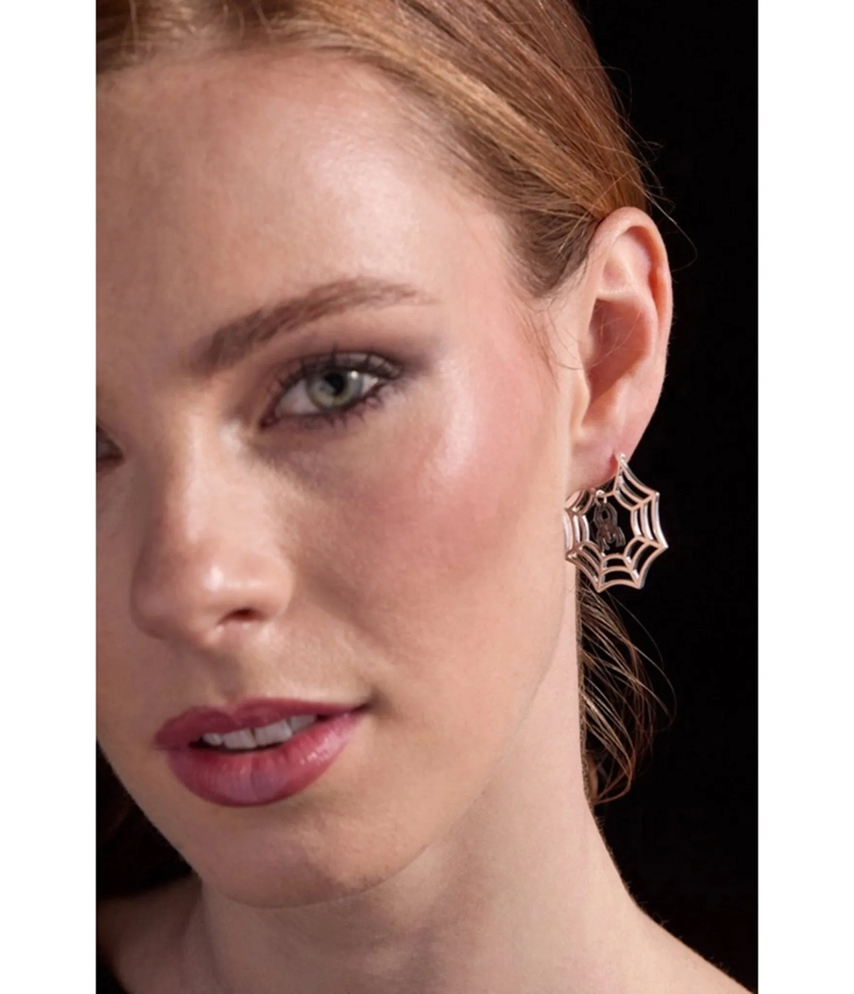 Glow-in-the-Dark Spider Web Hoop Earrings sold by Unique Vintage product image thumbnail 4