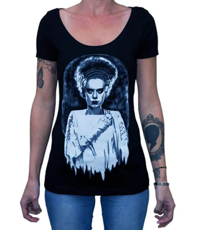 Black Monster Bride Graphic Tee made by Unique Vintage