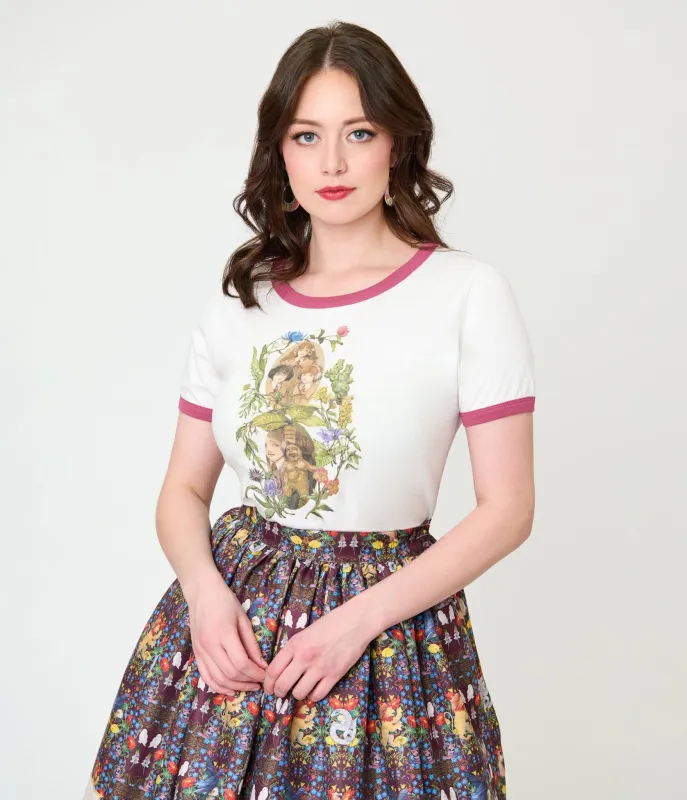 Harry Potter x Unique Vintage Herbology Print Ringer Graphic Tee made by Unique Vintage