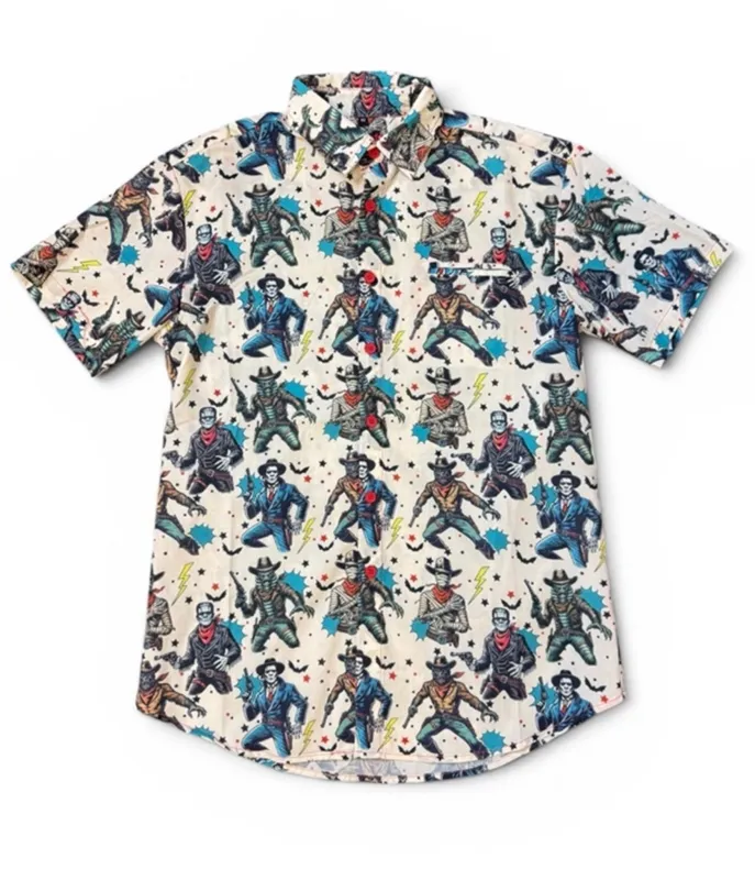 Y'allternative Collection Classic Monsters Button-Up Shirt made by Unique Vintage