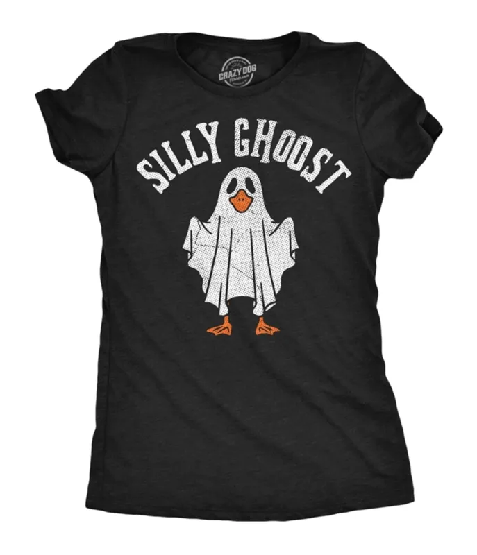 Black Silly Ghoost Print Graphic Tee made by Crazy Dog T-Shirts