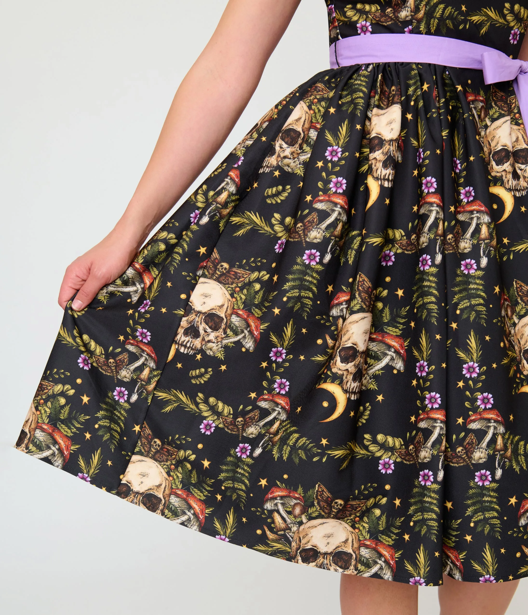 Unique Vintage Black Skull Print Margaret Swing Dress sold by Unique Vintage product image thumbnail 5