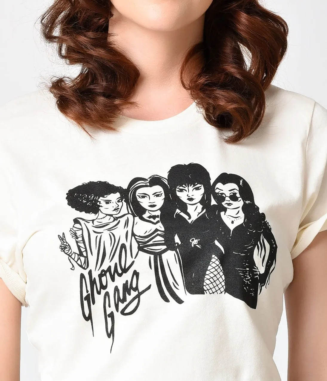 Ivory Ghoul Gang Short Sleeve Unisex Tee sold by Unique Vintage product image thumbnail 3