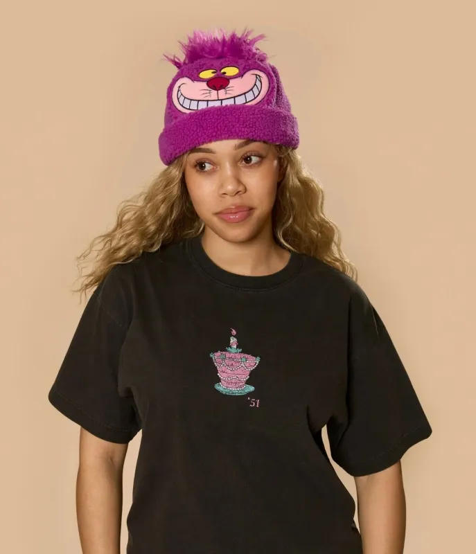 Cakeworthy Purple Alice in Wonderland Cheshire Cat Sherpa Beanie made by Cakeworthy
