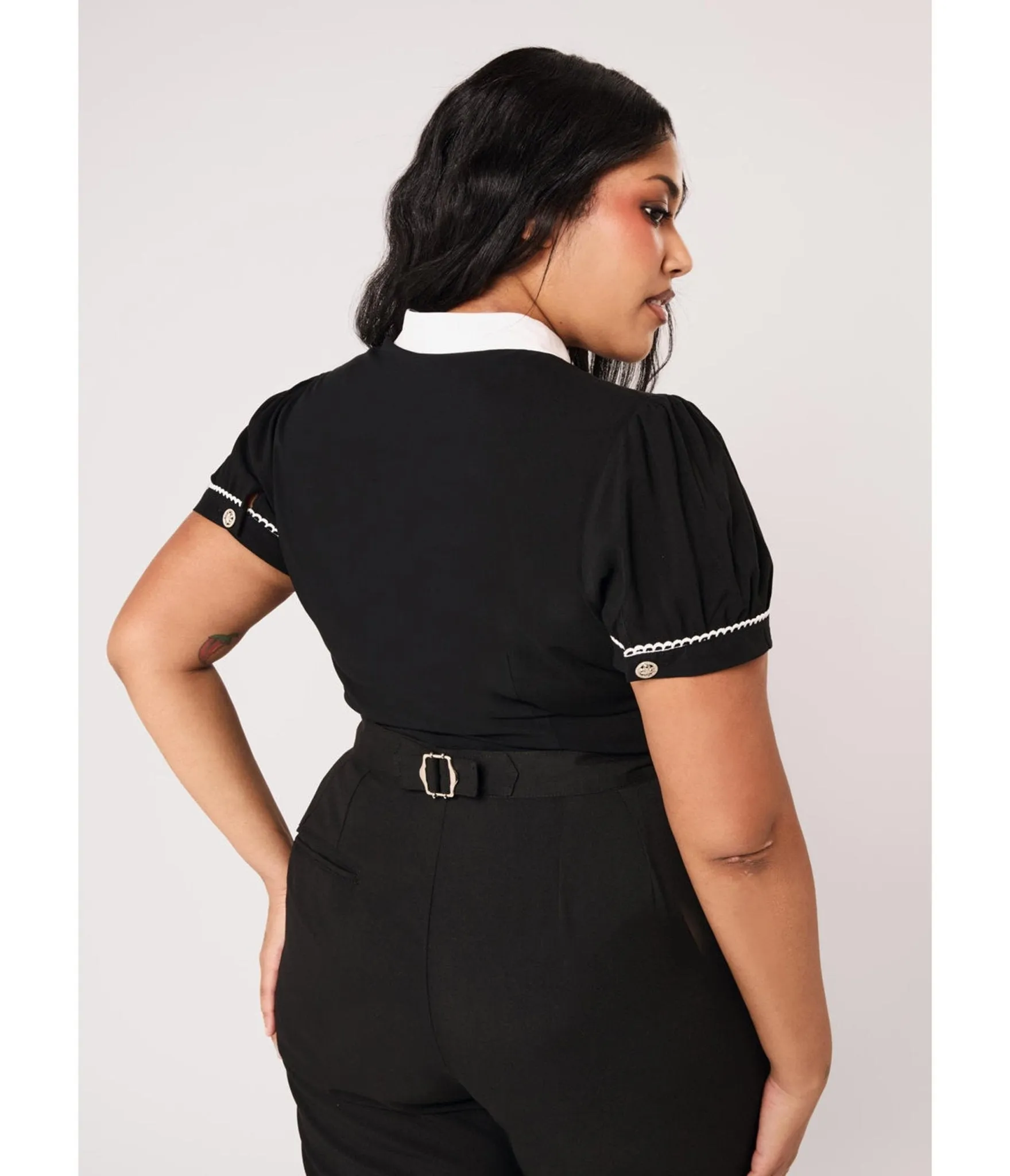 Hell Bunny Black Cathedral Embroidered Elizabeth Blouse sold by Unique Vintage product image thumbnail 5