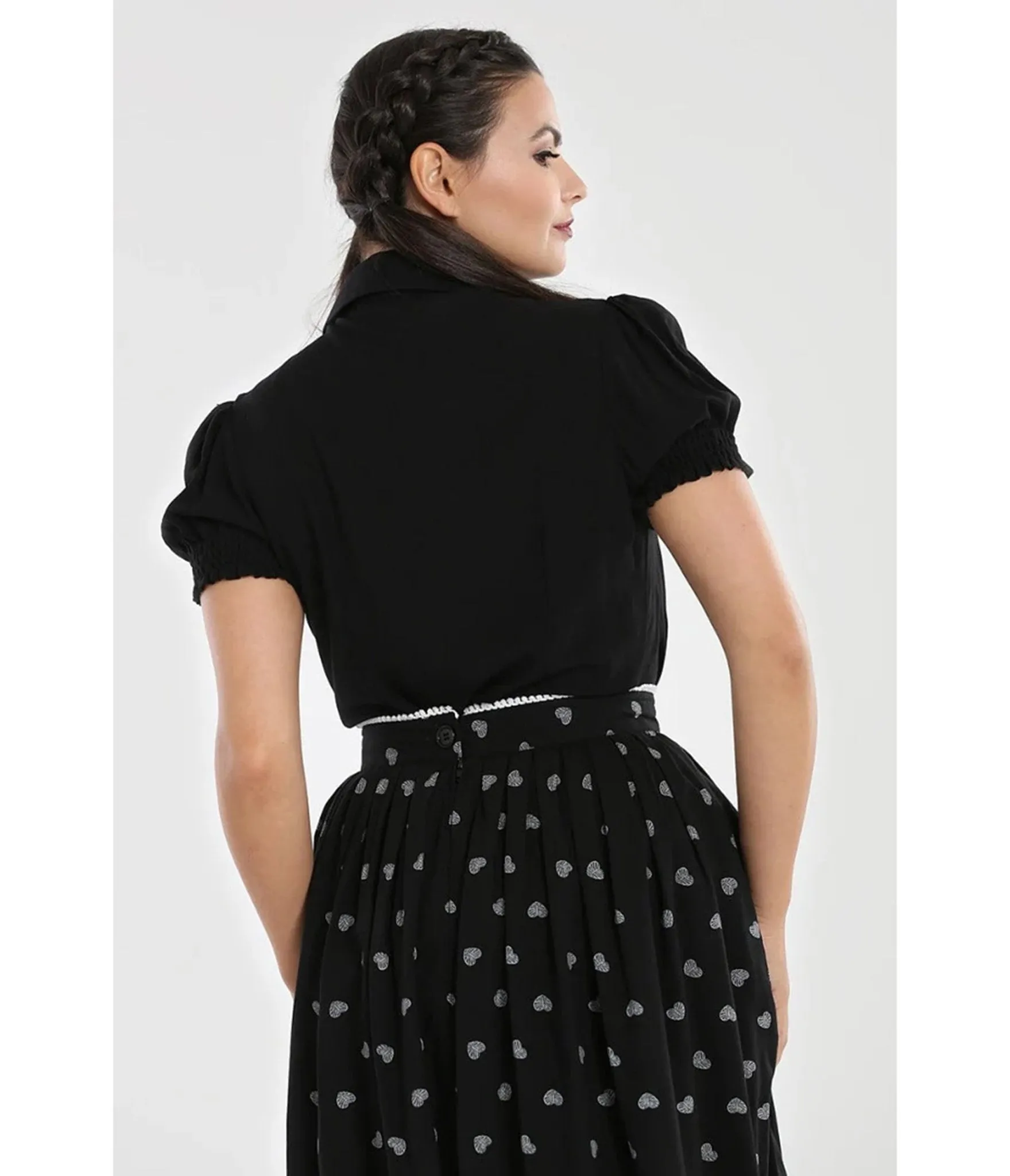Hell Bunny Black Celestial Embroidered Samara Blouse sold by Unique Vintage product image thumbnail 2