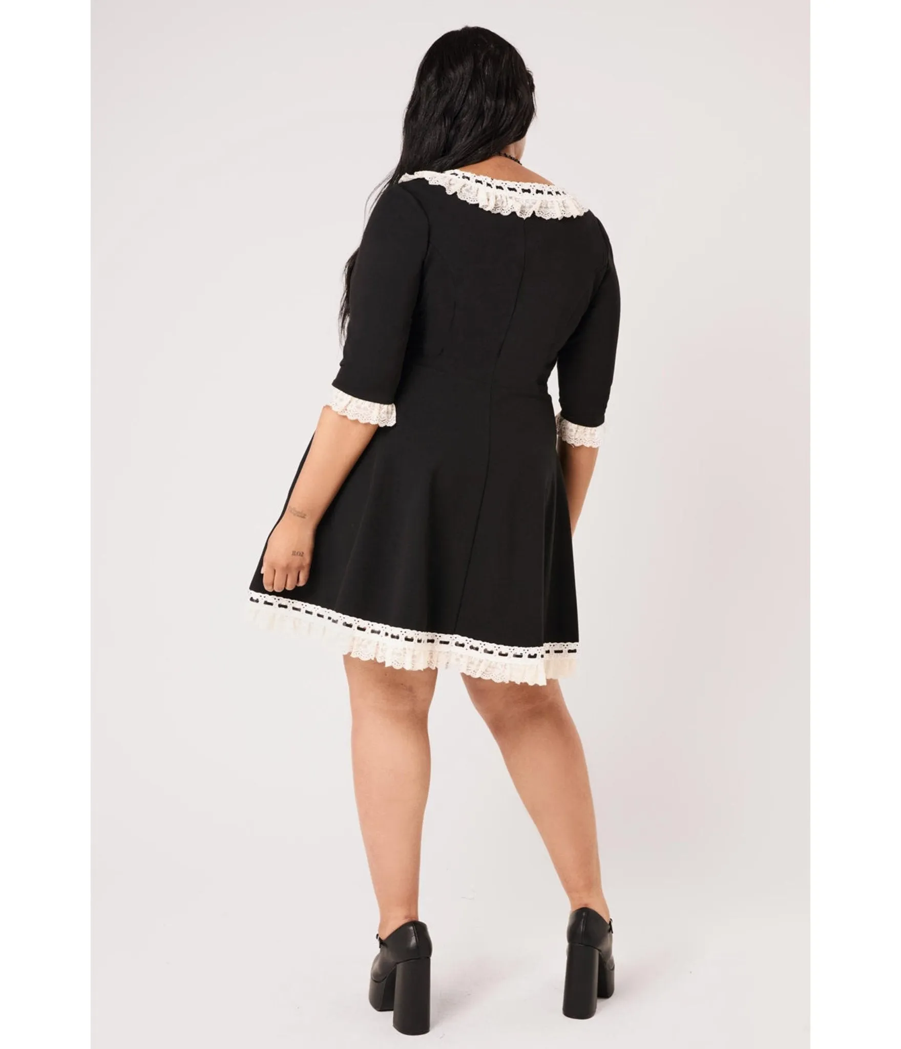 Hell Bunny Black Lace Trim Moira Dress sold by Unique Vintage product image thumbnail 5