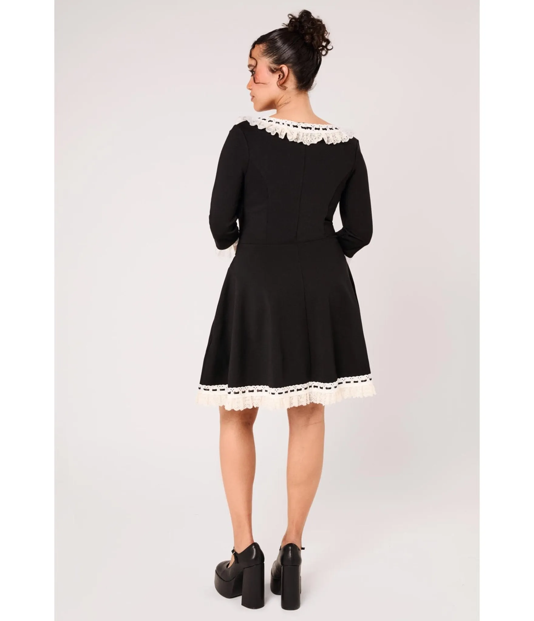 Hell Bunny Black Lace Trim Moira Dress sold by Unique Vintage product image thumbnail 3