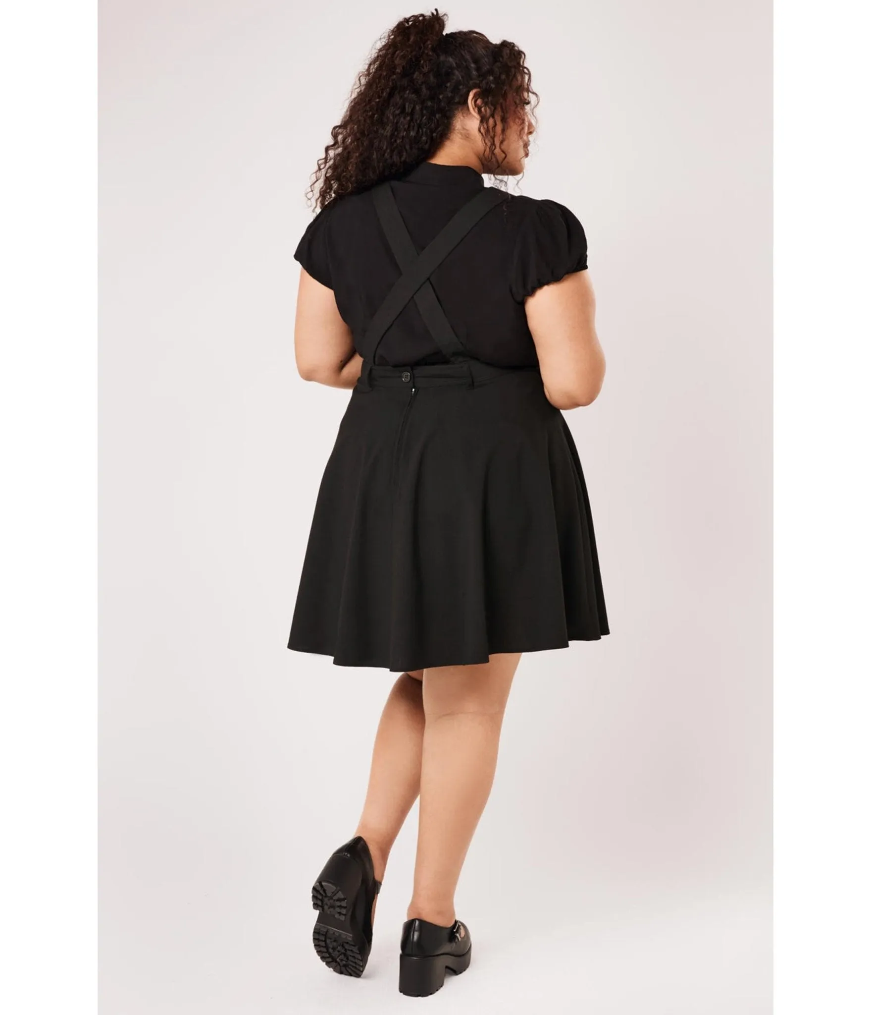 Hell Bunny Black Spiderweb Embroidered Millie Pinafore Dress sold by Unique Vintage product image thumbnail 5