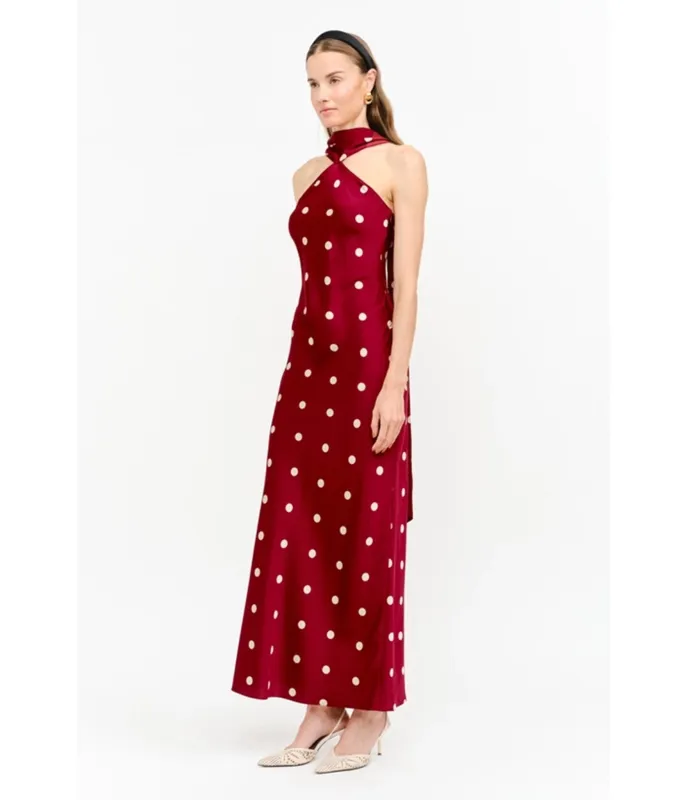 Red Polka Dot Magdalena Maxi Dress made by Sofie the Label