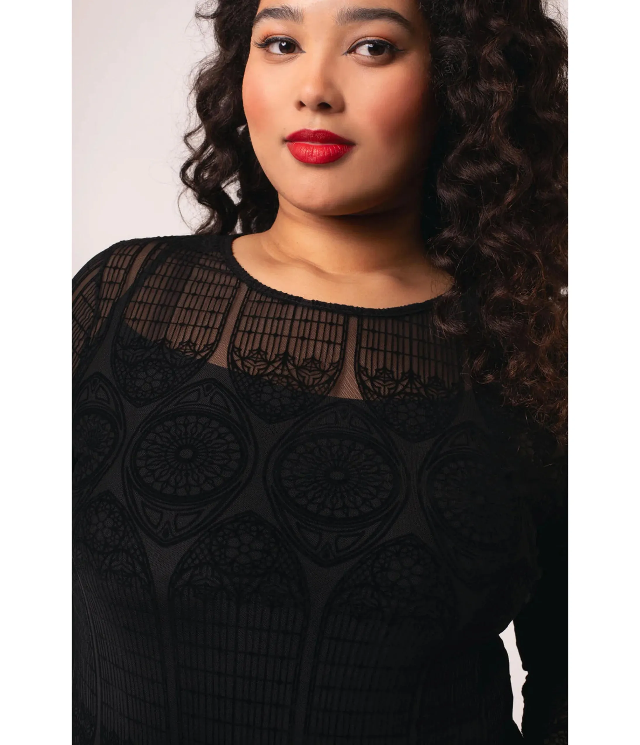 Hell Bunny Black Mesh Mea Culpa Top sold by Unique Vintage product image thumbnail 5