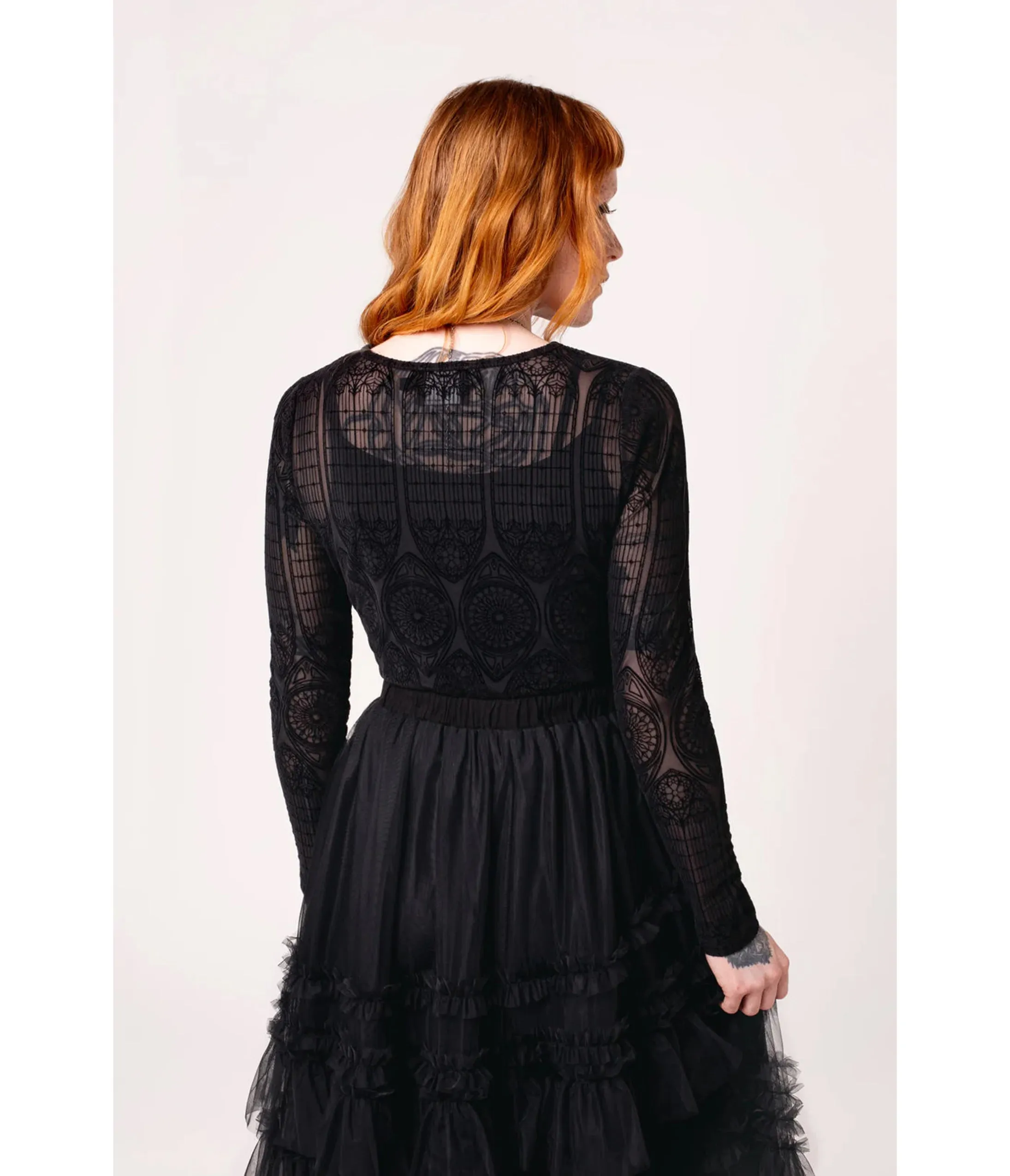Hell Bunny Black Mesh Mea Culpa Top sold by Unique Vintage product image thumbnail 2