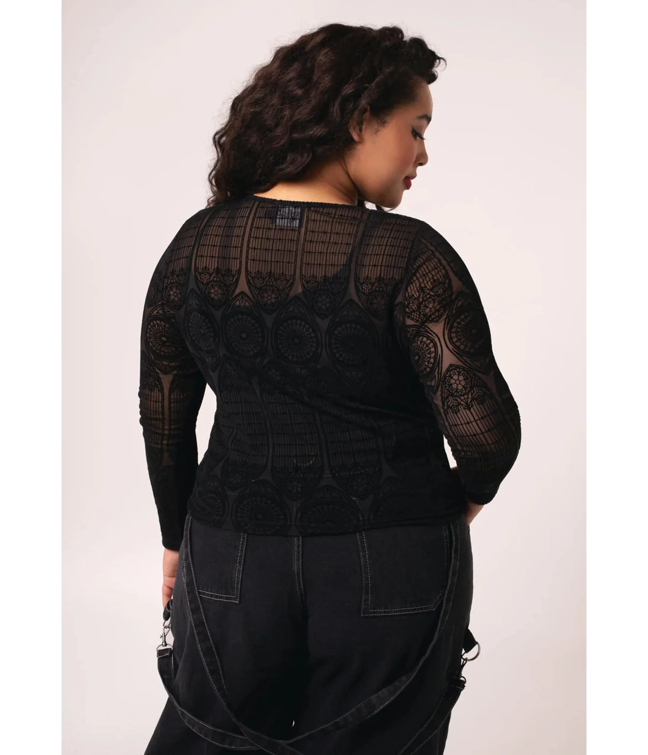 Hell Bunny Black Mesh Mea Culpa Top sold by Unique Vintage product image thumbnail 4
