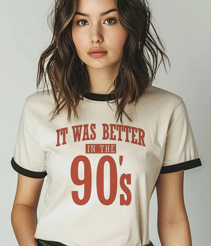 It Was Better in the 90s Ringer Graphic Tee made by Unique Vintage