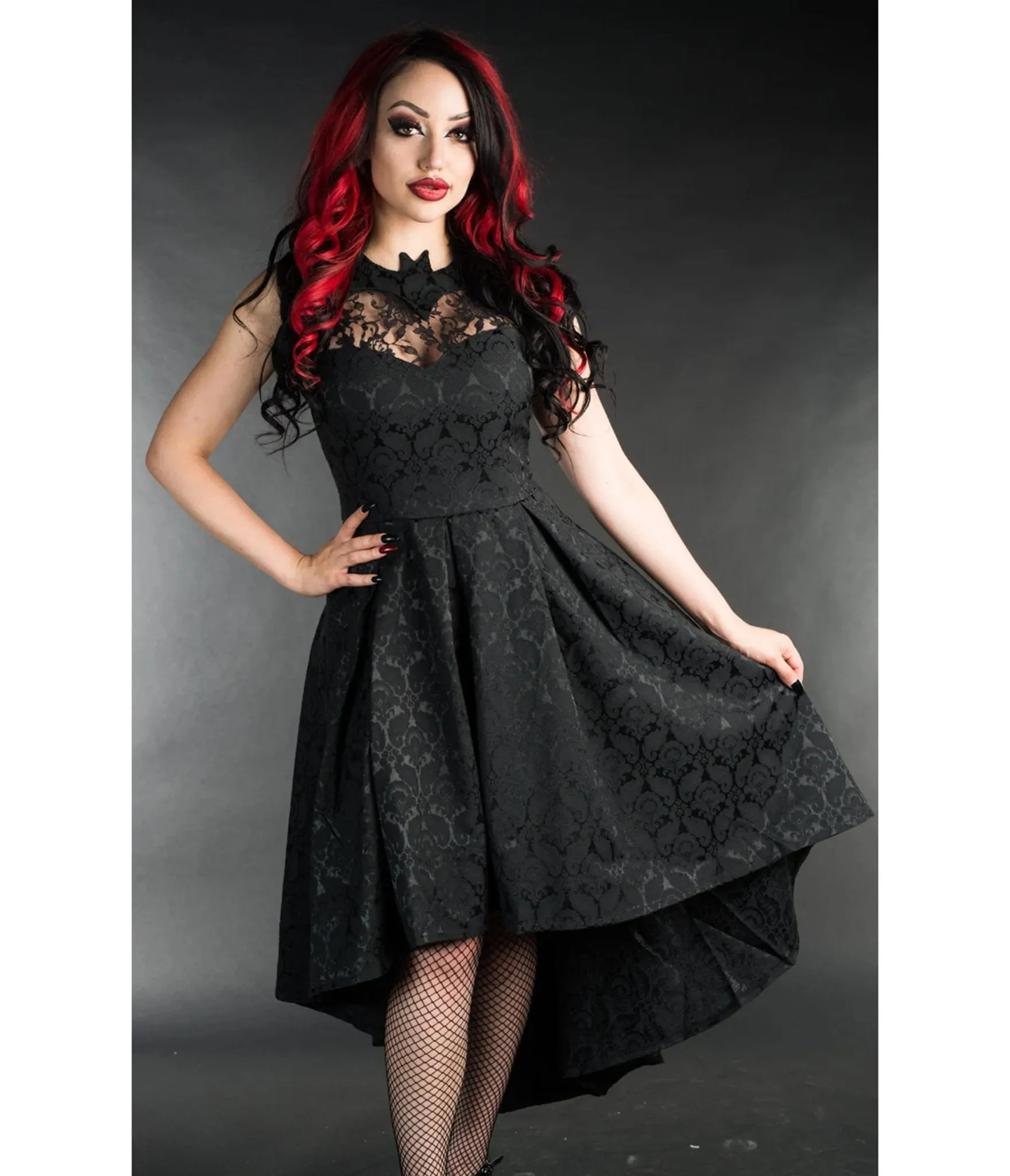 Black Bat Succubus High-Low Dress sold by Unique Vintage