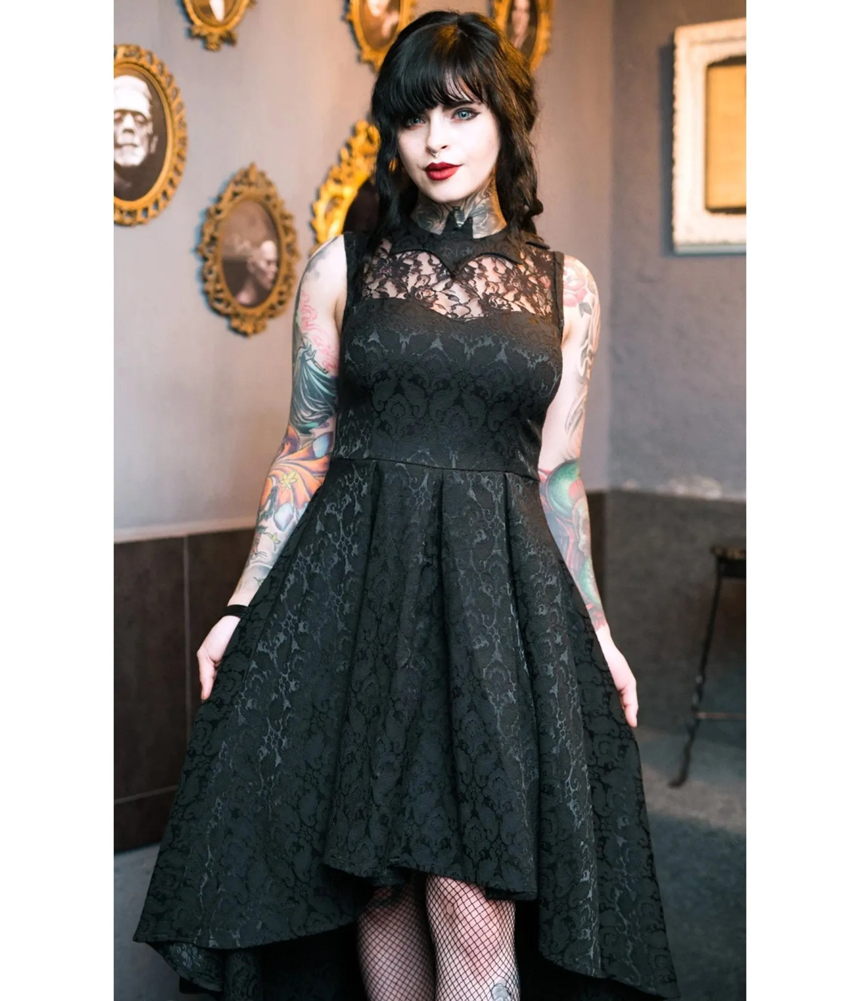 Black Bat Succubus High-Low Dress sold by Unique Vintage product image thumbnail 5