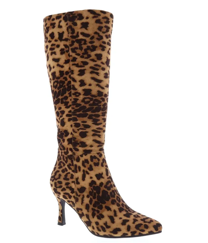 Brown Leopard Print Stiletto Knee-High Boots made by Let's See Style