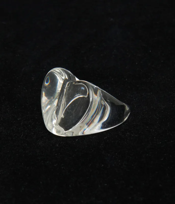 Clear Heart Shaped Acrylic Ring sold by Unique Vintage