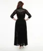 Unique Vintage 1950s Black Flocked La Caterina Dia De Los Muertos Western Duster sold by Unique Vintage
