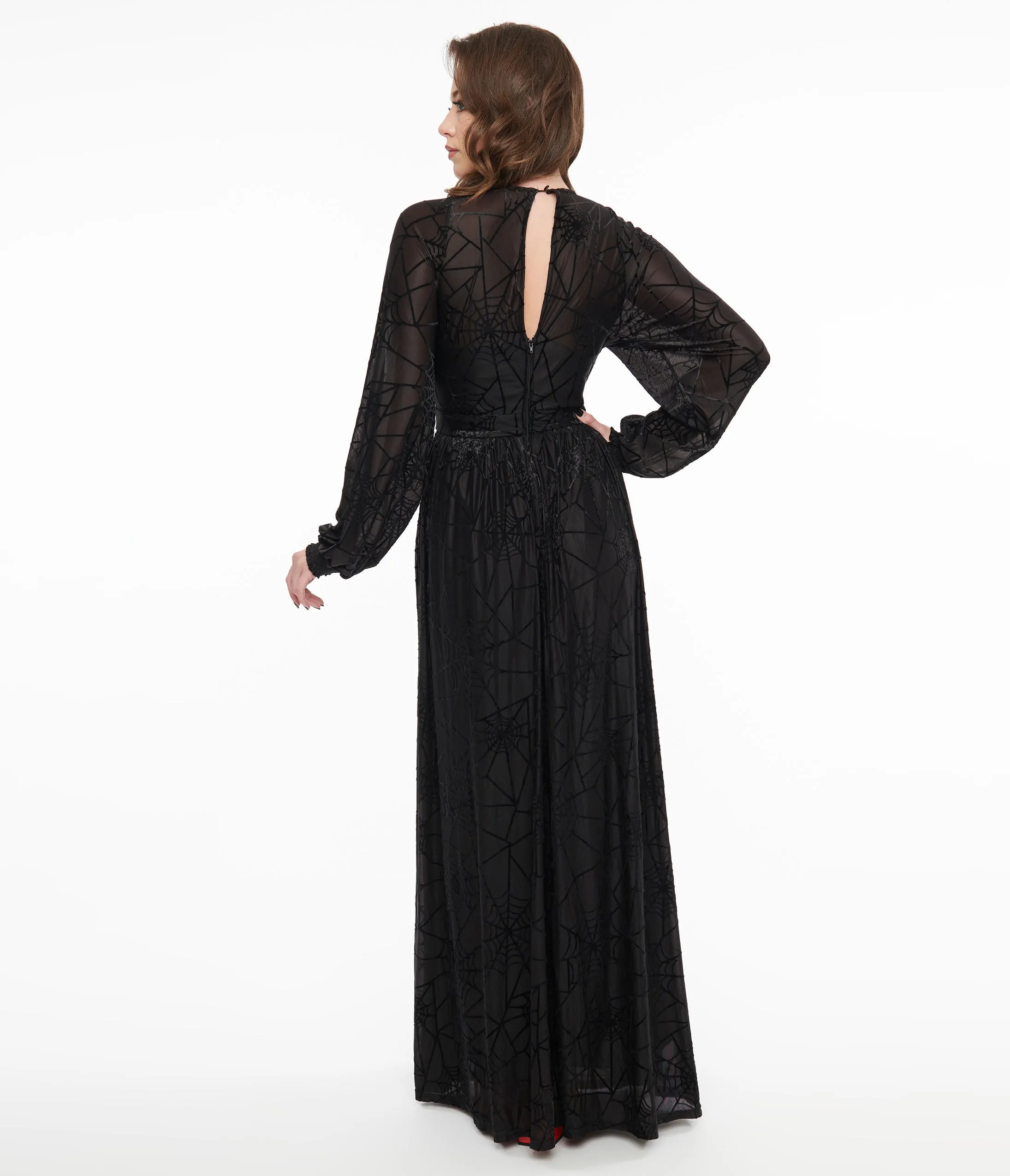 Unique Vintage 1970s Black Spiderweb Maxi Dress sold by Unique Vintage product image thumbnail 3