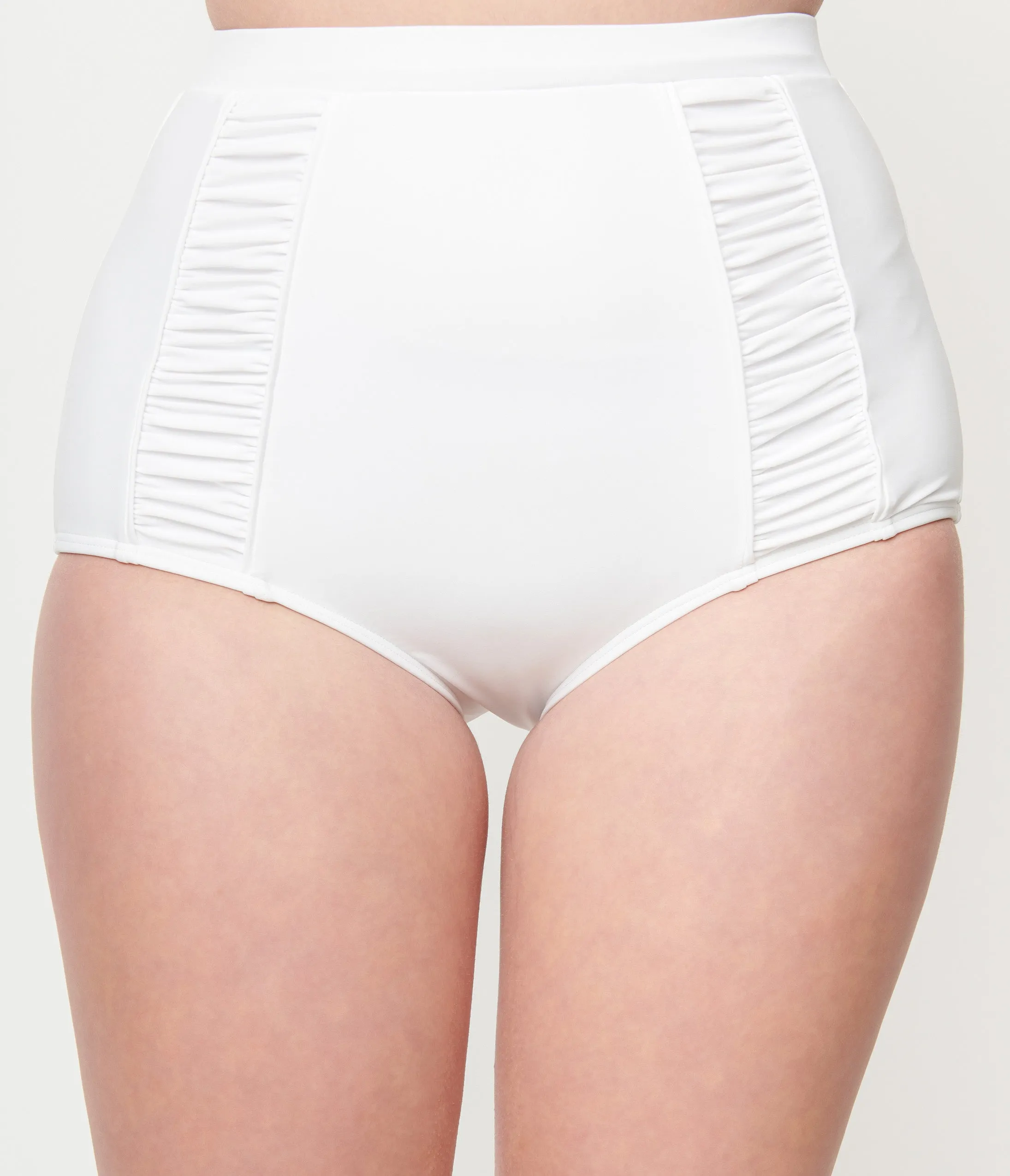 Unique Vintage White Ruched Swim Bottom sold by Unique Vintage product image thumbnail 2