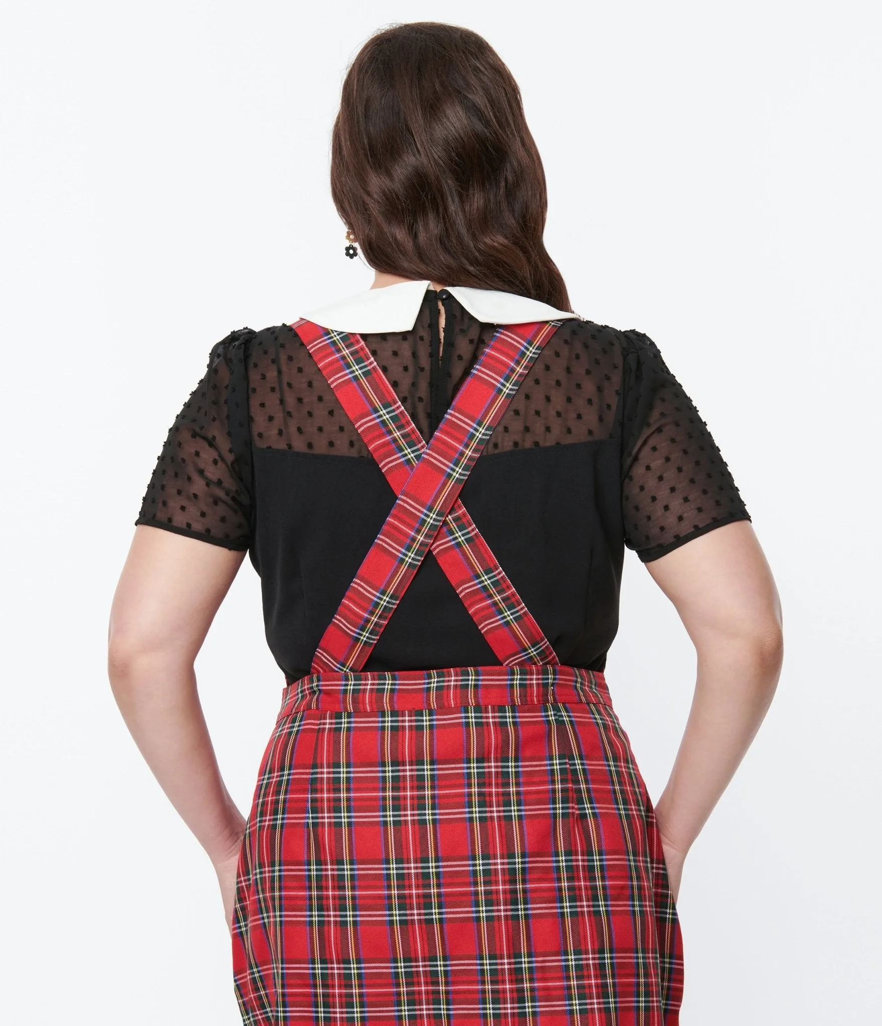 Smak Parlour Black Clipdot & White Collared Bow Blouse sold by Unique Vintage product image thumbnail 3