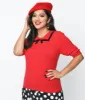 Red & Black Faux Collar Knit Top sold by Unique Vintage