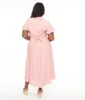 Plus Size 1930s Pink Daisy Salome Midi Dress sold by Unique Vintage