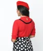 Red & Black Faux Collar Knit Top sold by Unique Vintage