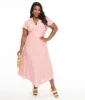 Plus Size 1930s Pink Daisy Salome Midi Dress sold by Unique Vintage