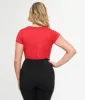 Steady 1950s Red & Black Piped Sophia Top sold by Unique Vintage