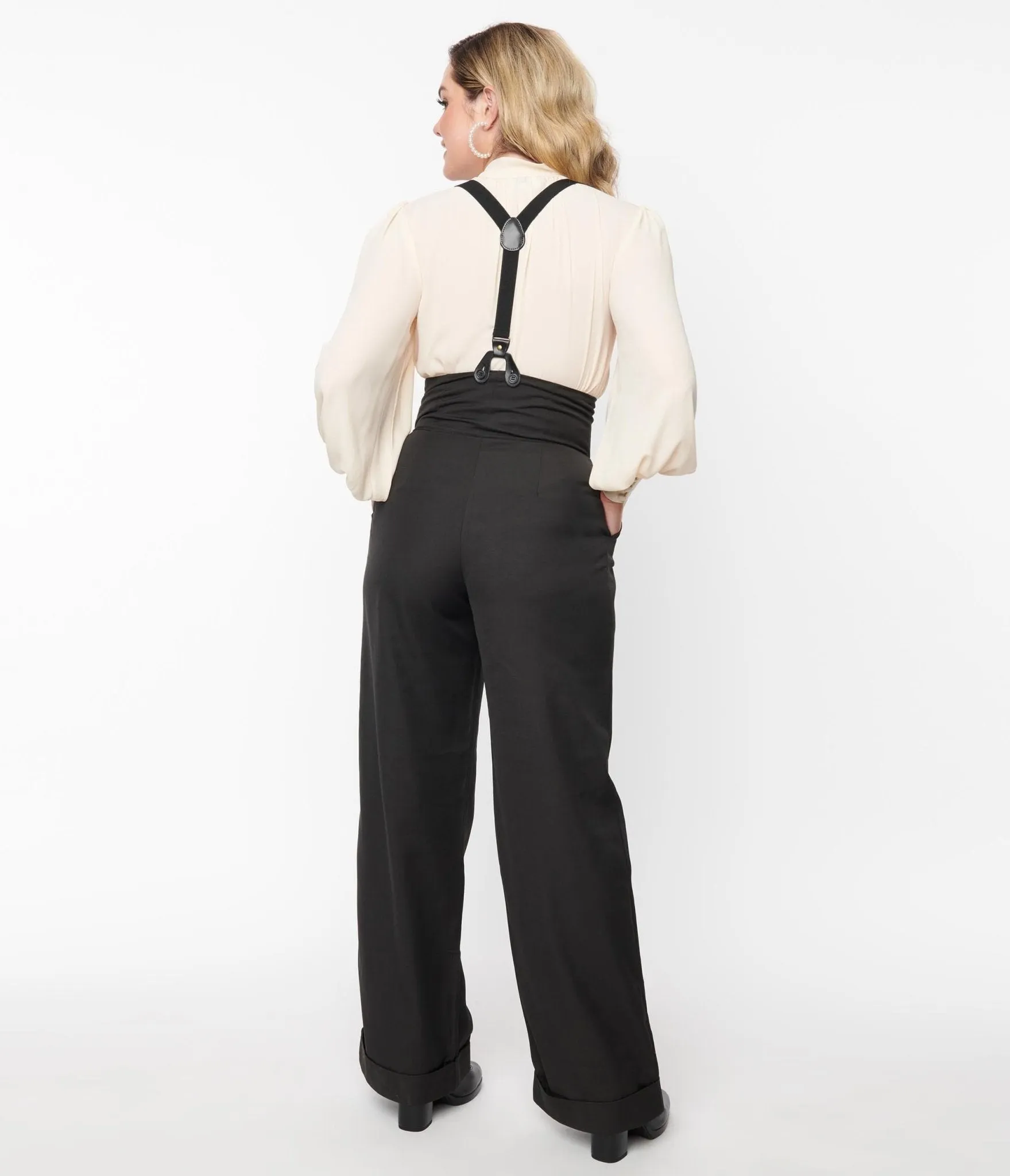 Unique Vintage 1930s Black Thelma Suspender Pants sold by Unique Vintage product image thumbnail 2