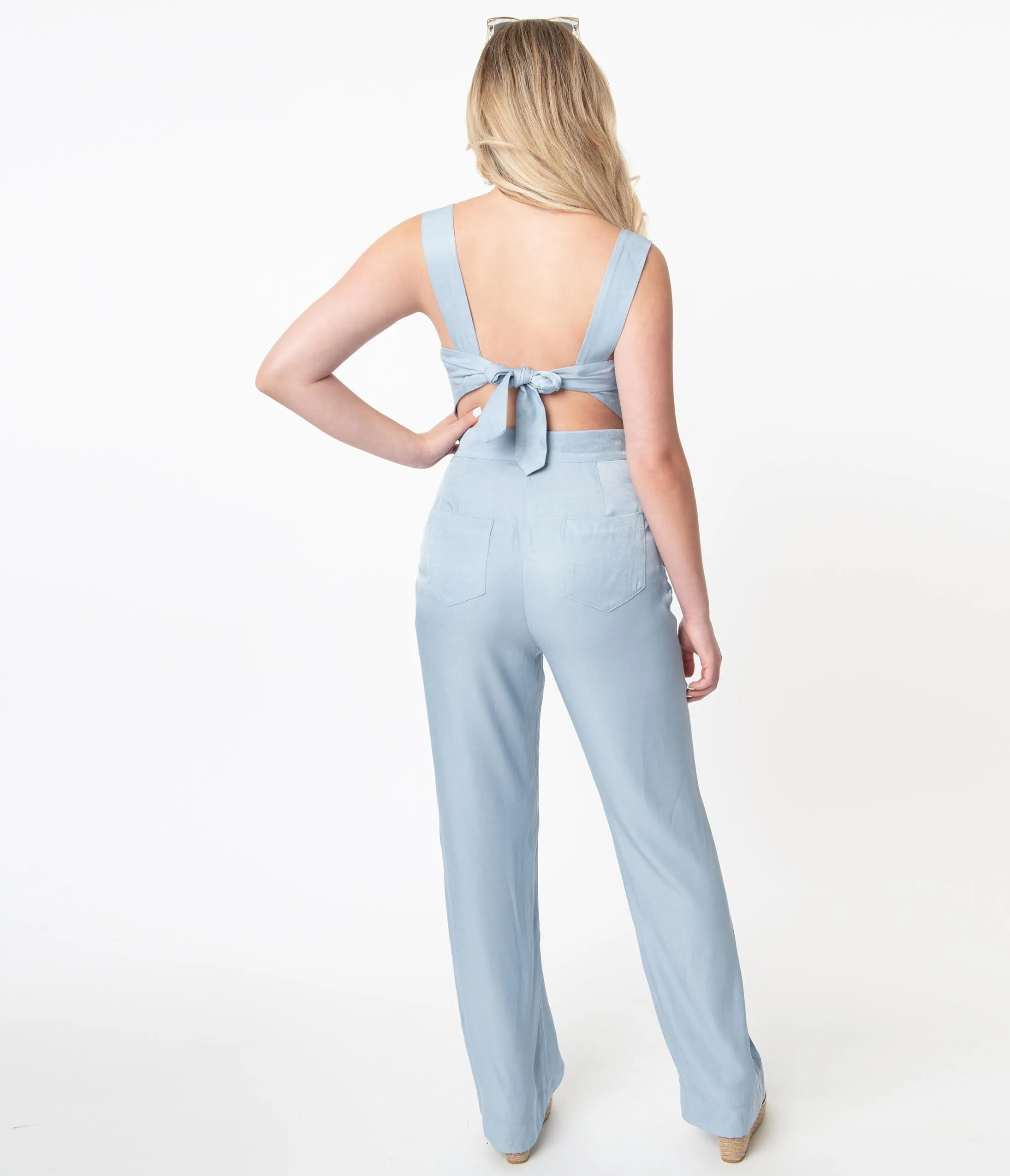 Unique Vintage 1940s Chambray Blue Sedgewick Jumpsuit sold by Unique Vintage product image thumbnail 2