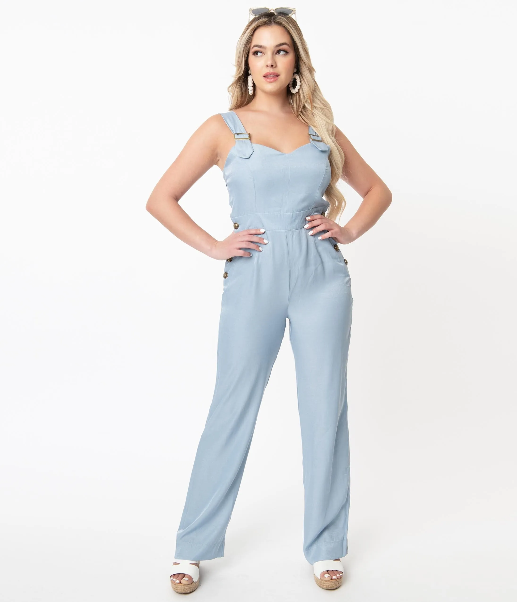 Unique Vintage 1940s Chambray Blue Sedgewick Jumpsuit sold by Unique Vintage product image thumbnail 3