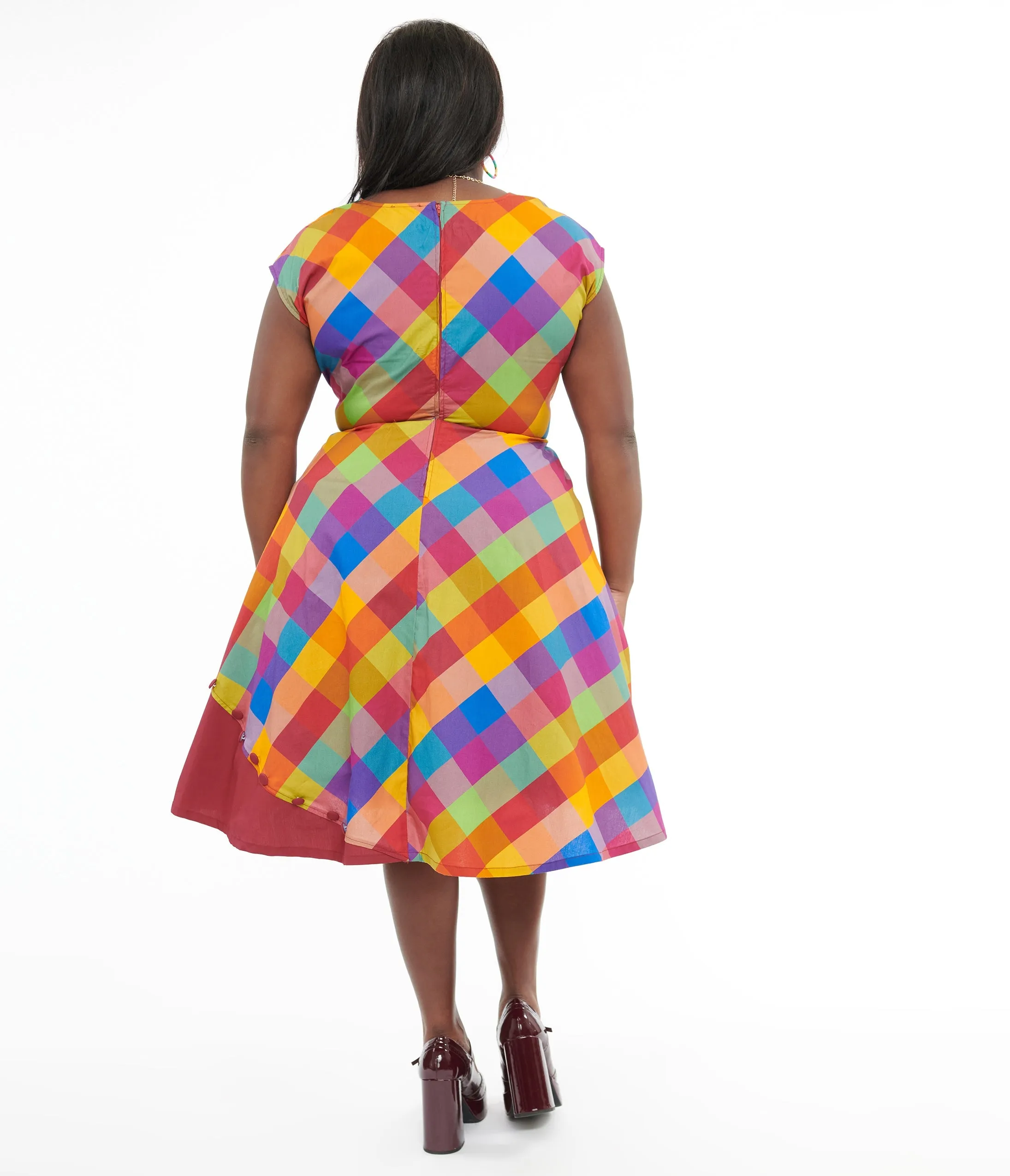 Unique Vintage Plus Size 1950s Fall Madras Plaid Swing Dress sold by Unique Vintage product image thumbnail 3