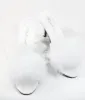 White Marabou Feather Peep Toe Slipper Heel sold by Unique Vintage