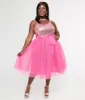 Barbie x Unique Vintage Plus Size 1980s Pink Sequin Day To Night Swing Dress sold by Unique Vintage