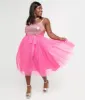 Barbie x Unique Vintage Plus Size 1980s Pink Sequin Day To Night Swing Dress sold by Unique Vintage