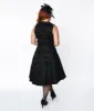 Voodoo Vixen Black Flocked Spiderweb Swing Dress sold by Unique Vintage